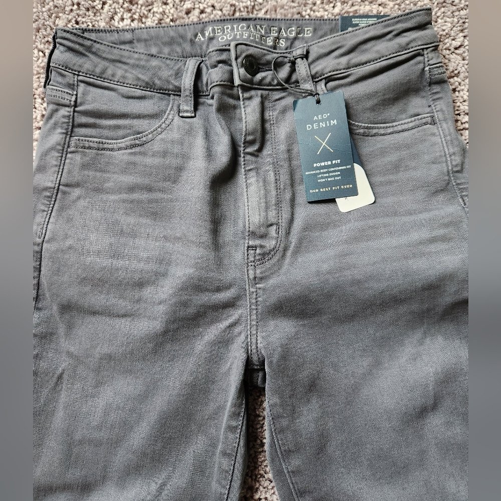 NWT AE Super high Rise Gray Jegging 8